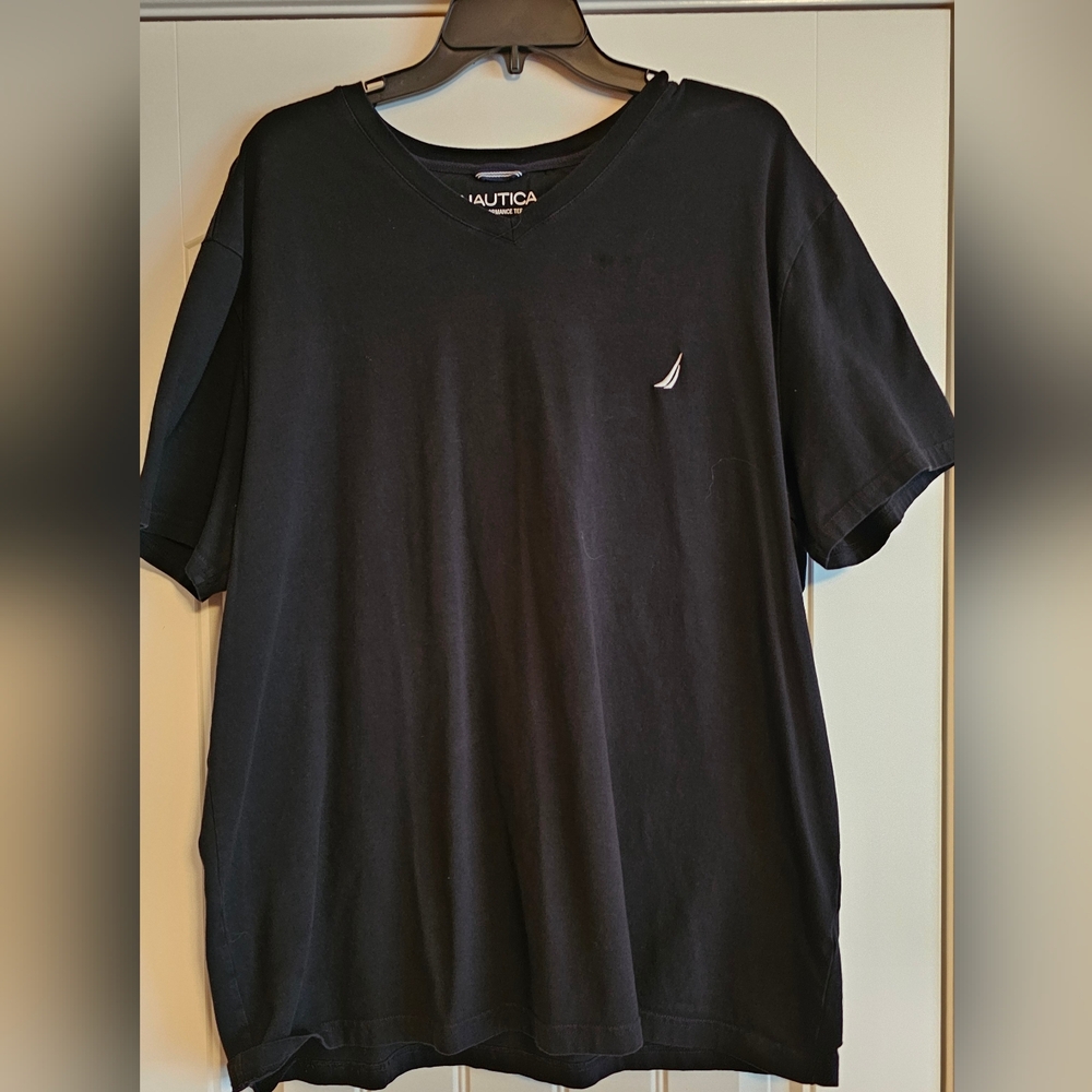 Nautica Performance Stretch Tee V- Neck 2XL Black